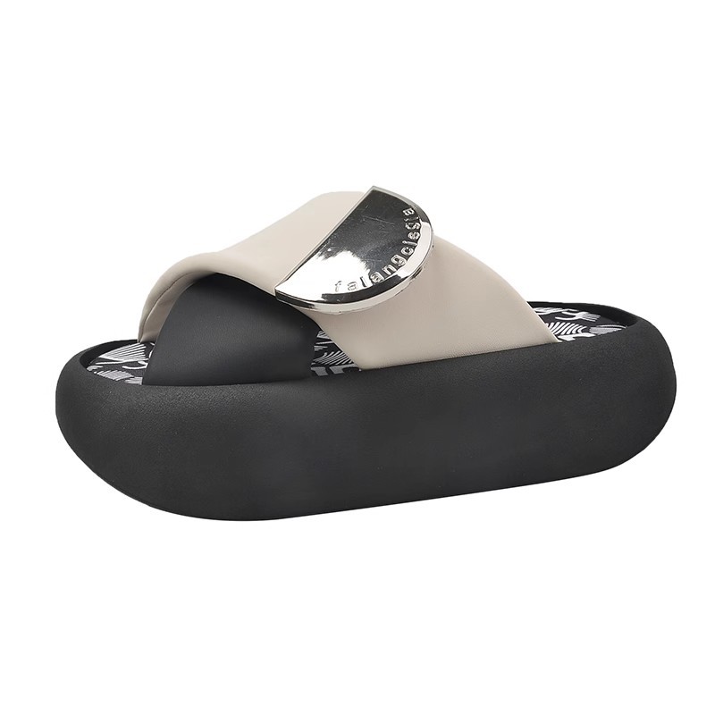 Slippers Female Heels Platform Summer Clogs Woman Slides 2024 High Flat Massage Beach Rome PU Cross-tied Graffiti Shoes Ho 58e7 3e8