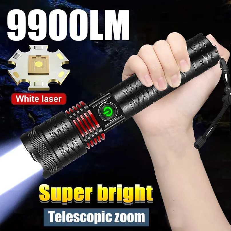 Powerful charging function LED flashlight waterproof alloy hand light 1000 meter ultra bright flashlight outdoor zoom tactical lightW240903