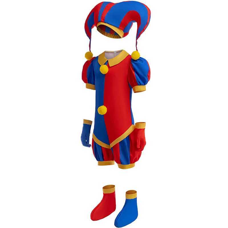 2024 Pomni Animation Amazing digital circus cosplay costumes childrens jumpsuits Halloween sets Purim childrens costumes cartoon role-playing W240914