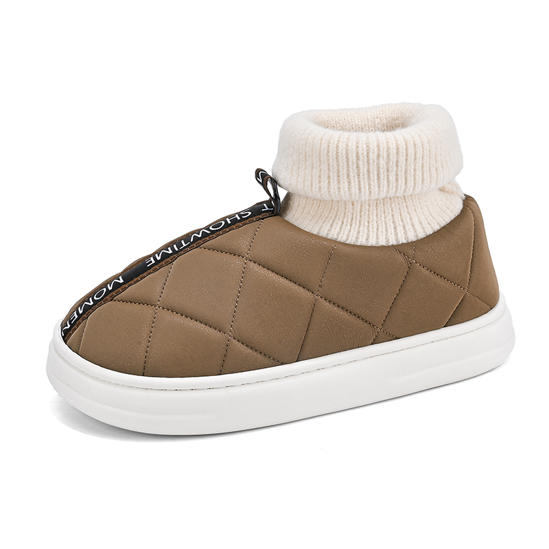 Winter Warm Men Women Snow Boots Cotton Plush Slippers Women Platform Ankle Boots Slip-on Sock Shoes Indoor Outdoor Warm Shoes