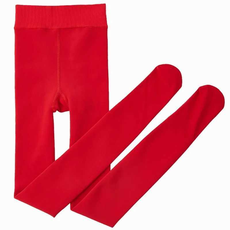 2024 Warm Red Pants Autumn Winter Plush Thickened Pantyhose Women Leggings Wedding Benmingnian New Design Bright Foot 155-172cmX240914