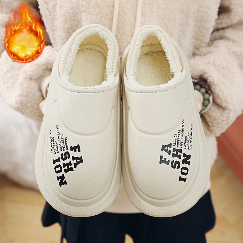NEW Winter Men Women Warm Slippers Cotton Slippers Outdoor Indoor Home Non-Slip Shoes Men's Bedroom Warm Plush Slippers 36-45