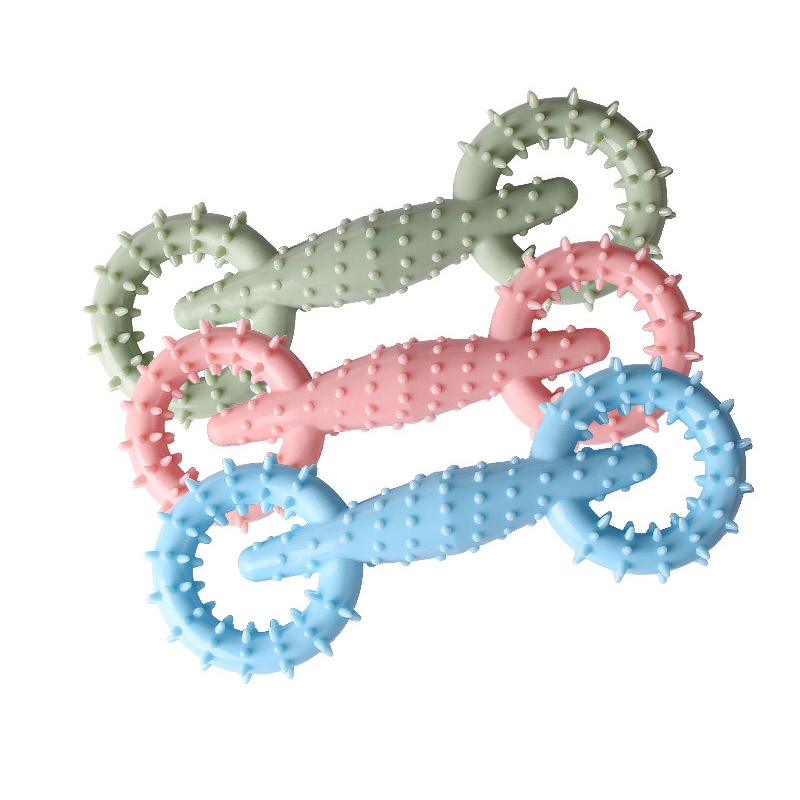 Pet Dog Molar Toys TPR Pull Ring Bump Puppy Chew Toy Bite Resistant Tooth Cleaning Interactive Training Dog Toys Pet Supplies