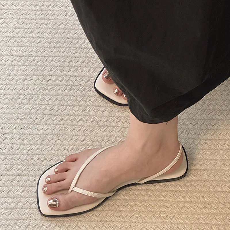2024 New Trend Women Sandals Fashion Clip Toe Flats Sandales Ladies Outdoor Beach Casual Flip Flops Sandal Summer Women's Shoes
