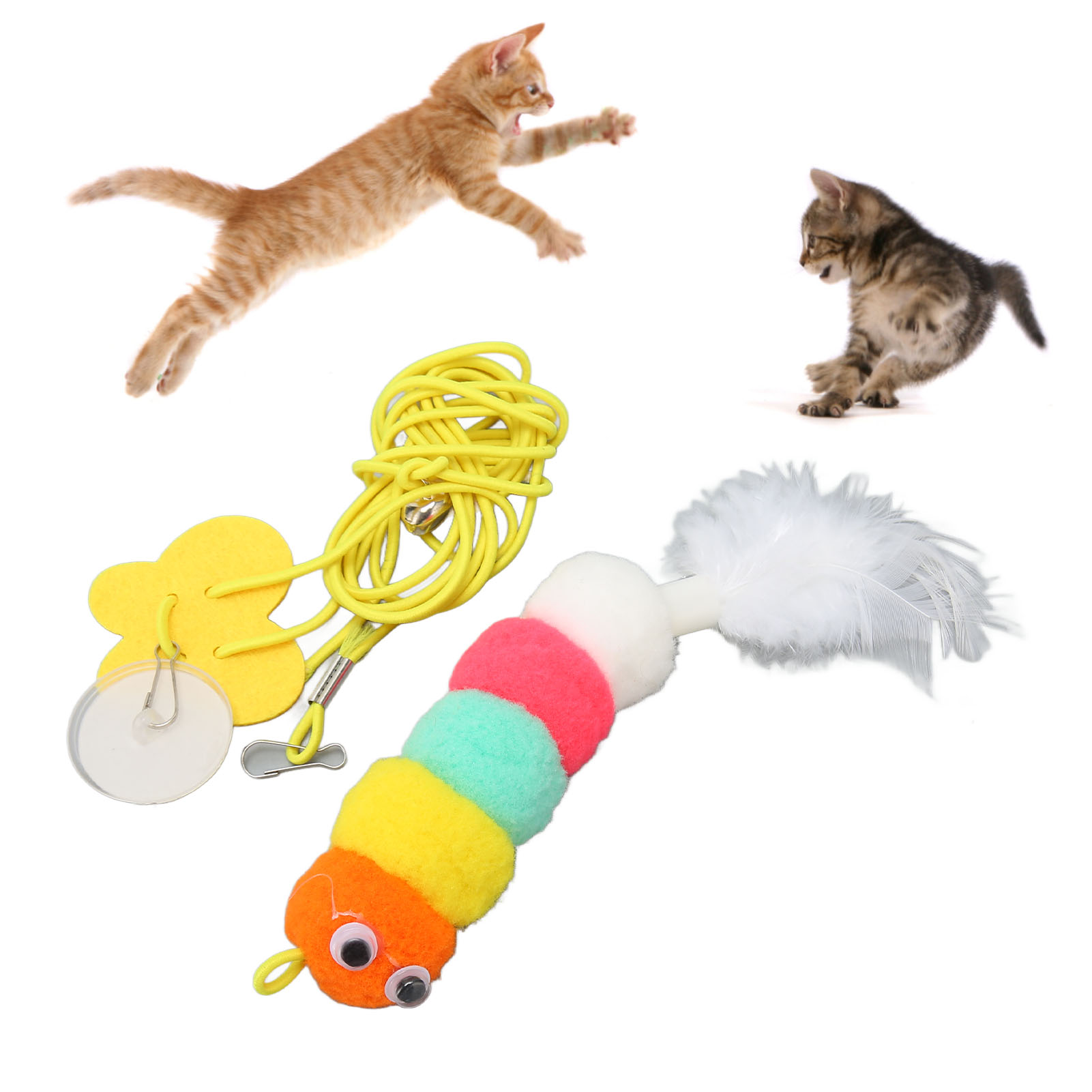 Hanging Door Cat Toy Adjustable Interactive Retractable Kitten Toy Funny Cat Teasing Toy