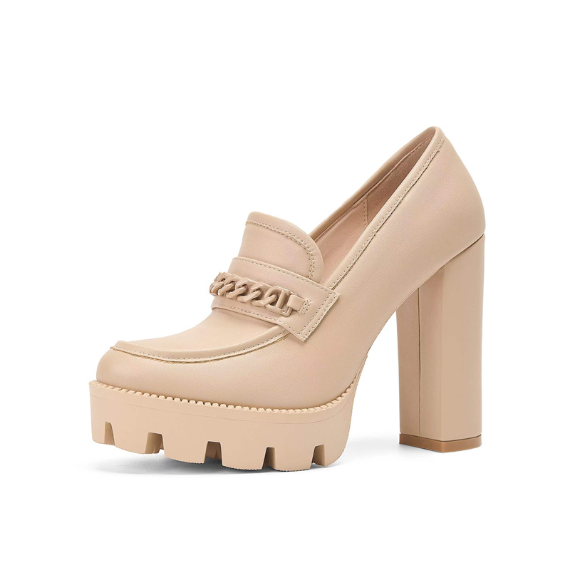 Colored Candy Chain Decoration Autumn Winter High Heels 2024 New Violet New Waterproof Platform Women Single Shoes Size 36-41 e749