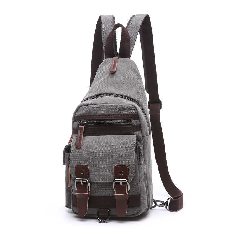 Autumn winter Korean backpack trend Leisure Canvas Messenger Bag outdoor travel men's women's chest bag 240915
