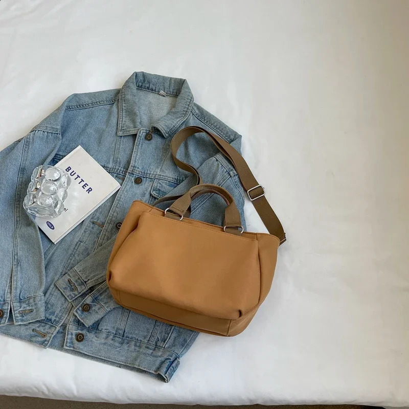 Womens Canvas Shoulder Bag Casual Fashion High Quality Cross body Shopping Top Handle Handbag 240913