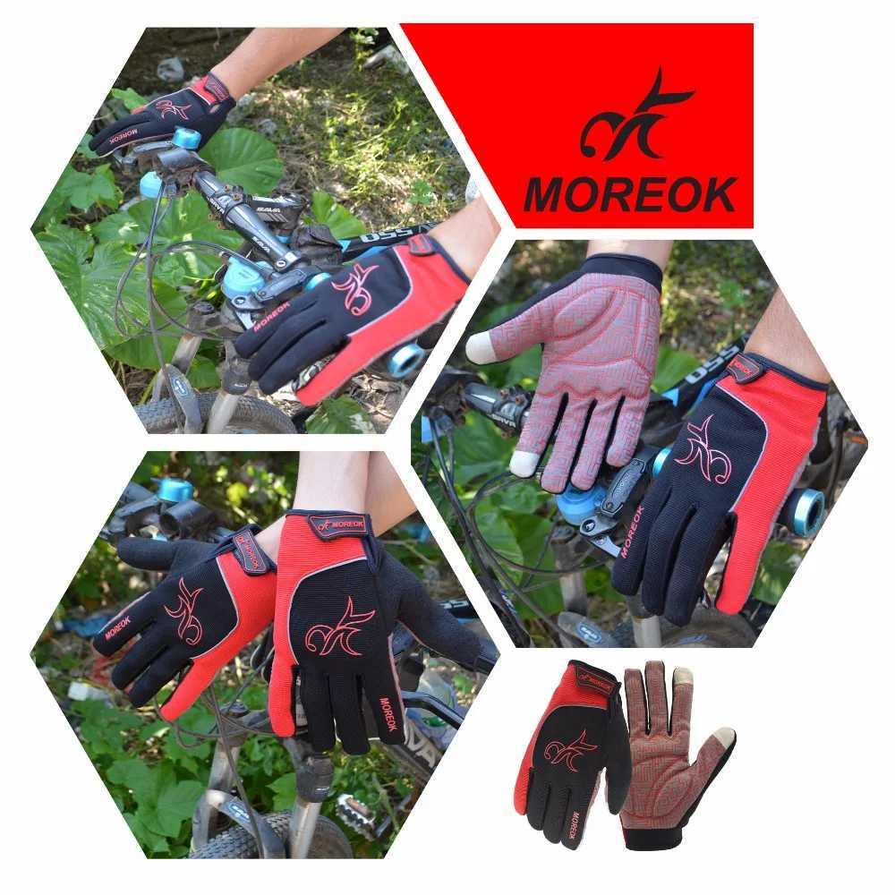 MOREOK Gel Pads Bike Gloves Full finger Autumn Cycling Gloves Anti-slip Touch Screen Bicycle Gloves for Men Women Y240914