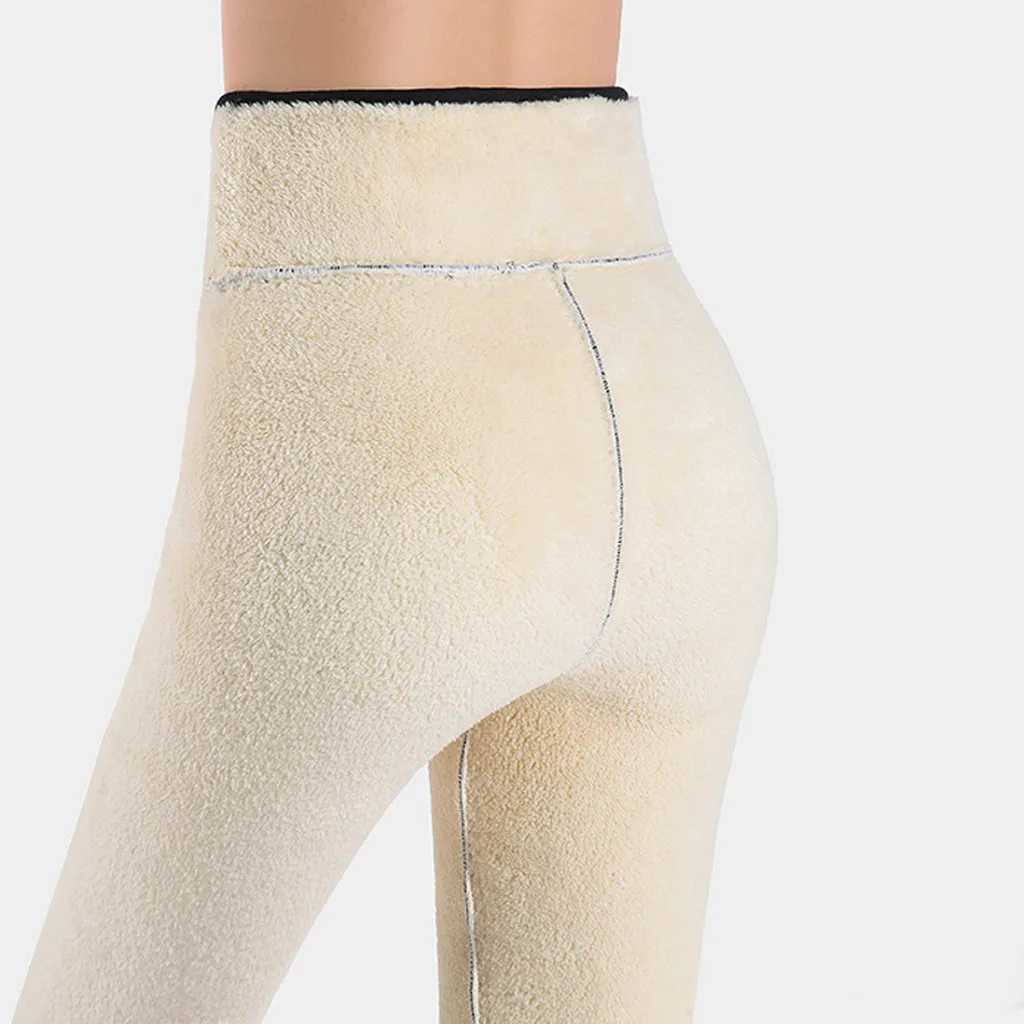 2024 Winter Lambwool Leggings Warm Skinny Sexy Leggings High Elastic Cashmere Tights Women Super Thick Thermal Pants Velvet NewX240914