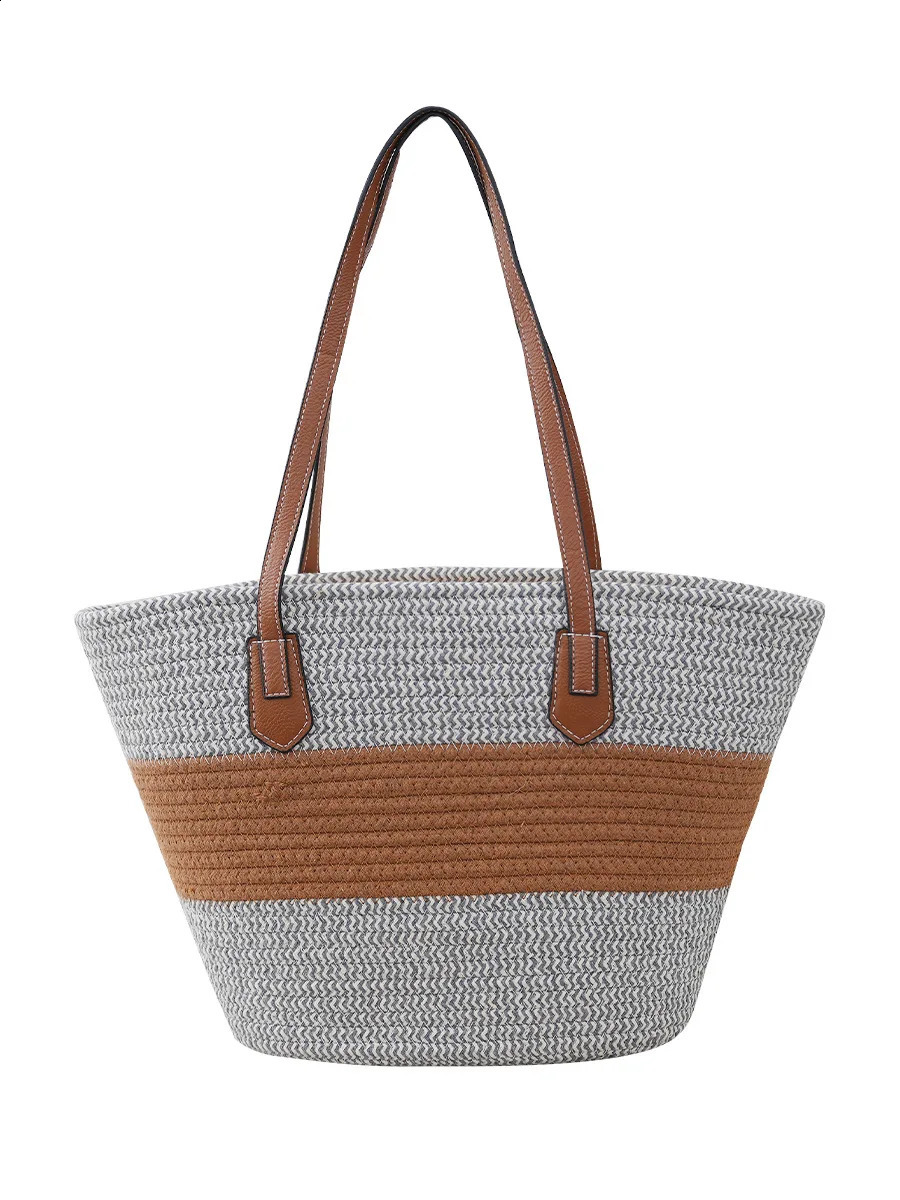 woven and spliced single shoulder grass bag with colors styles diversity suitable for vacation leisure bags 240913