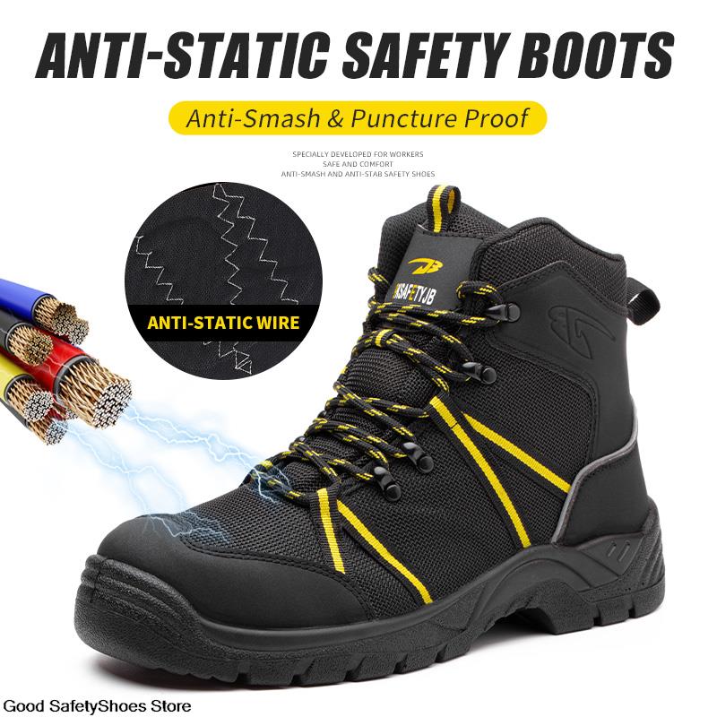 Men Anti-Static For Work Shoes Outdoor Hiking Puncture-Proof Safety Boots bff8