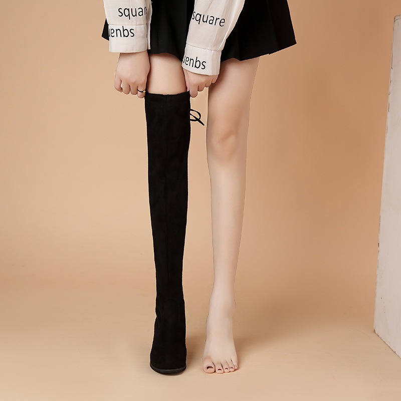 New Stretch Over-the-knee Women's 2022 Autumn and Winter Look Thin Thick-heeled High-heeled Small Size Boots