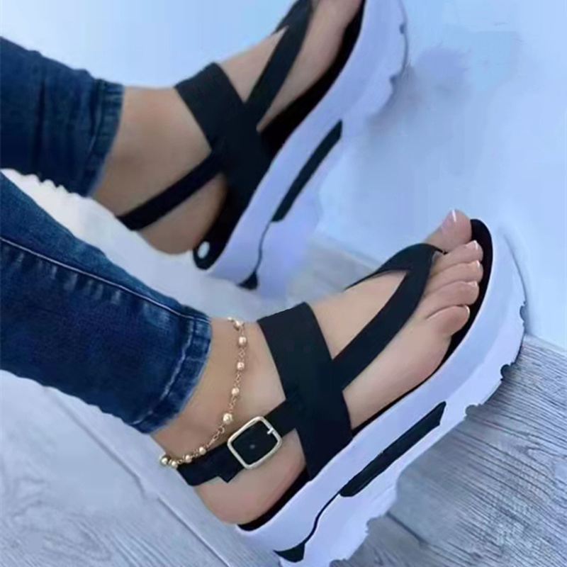 Platform Sandals Women 2022 New Summer Chunky High Heels Female Wedges Shoes for Women Fish Toe Red Sandalia Feminina Bling