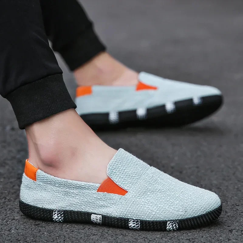 Mens Shoes 2025 Fashion Trend Korean Version Men Casual Shoes Breathable Flat Bottom Anti Slip Comfort Walking Loafers 240914