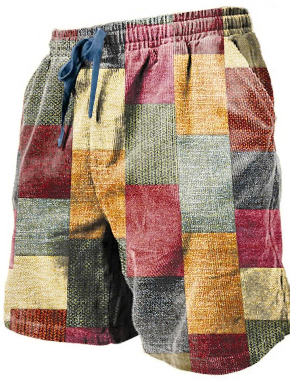 Mens Beach Pants Color Patterned 3D Printed Shorts Mens Summer Breathable Shorts Fitness Street Shorts Mens Ropa Hombre Y240914