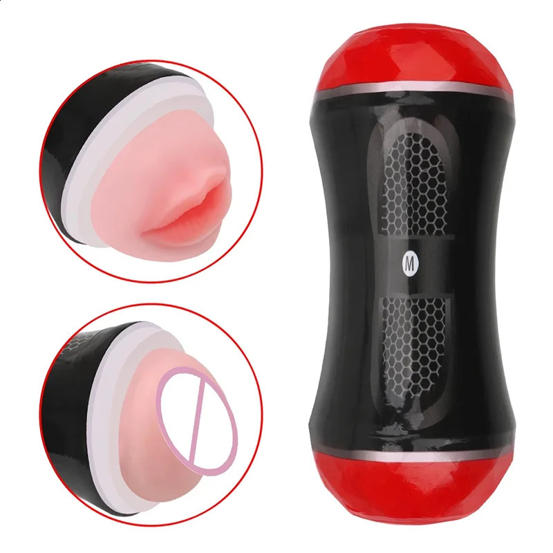 2 en 1 Vagin à double tête vibratrice orale adulte sucer pénis érotique toys for hommes pipelle vraie chatte masturbator automatique tasse 240914
