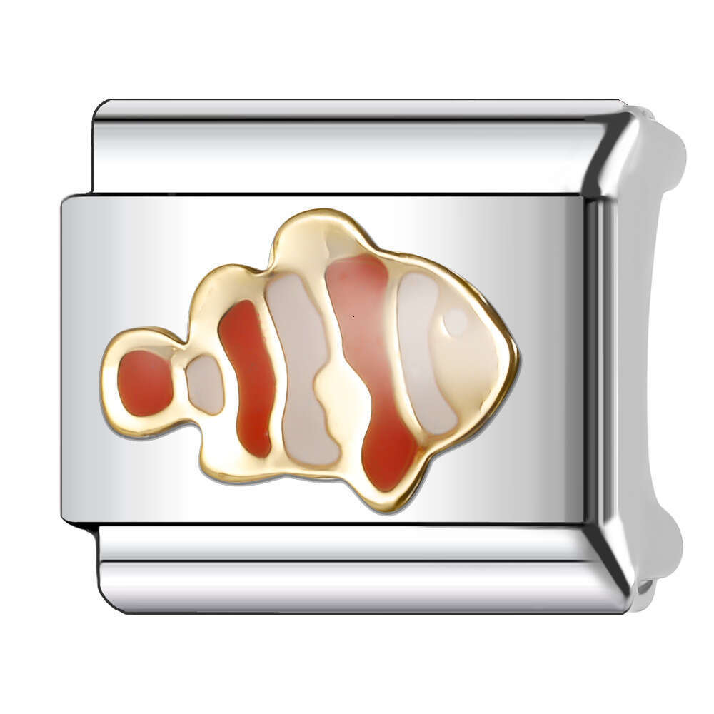 New Women's Gift Pretty Animal Cat with Enamel Bead Italian Charms Links Bangle Beads Fit 9mm Stainless Steel Bracelet Making DIY For Women Fashi