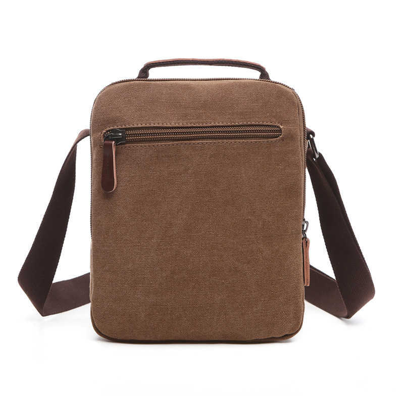 Men's bag, single shoulder crossbody bag, solid color zipper handbag, fashionable casual canvas bag 240915