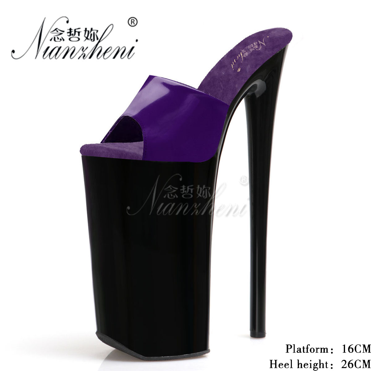 Women's Exotic Slippers Platform Models Stripper Heels Peep Toe 26cm Sexy Fetish 10Inch Gothic Shoes Strip Pole Dance Cross Dres