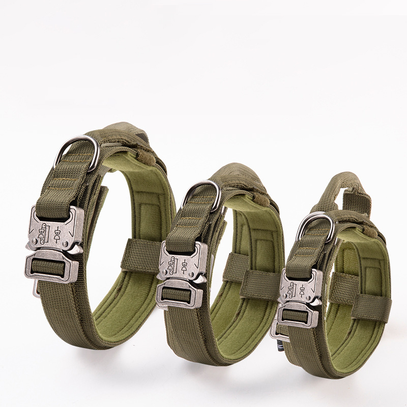 Tactical Dog Collar,Adjustable Military Dog Collar with Handle and Heavy Duty Metal Buckle,Nylon Dog Collar for Medium Large Dog