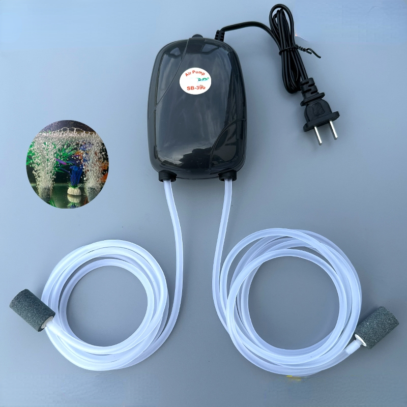 Aquarium Air Pump Fish Tank Mini Compressor Single Double Outlet with Check Valve Tube Aquatic Accessories 220V 3W 5W
