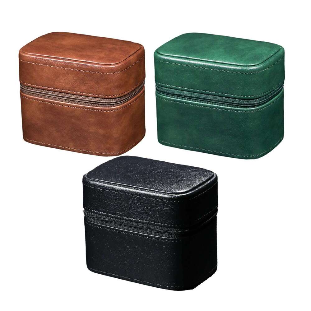 Jewelry Organizer Premium Zipper Closure Bracelet Holder Box Container Watch Travel Case For 2 Watches