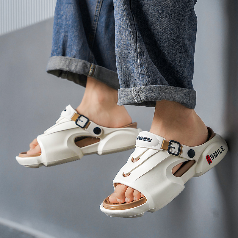 Summer Men's Slippers Outdoor Sandals Beach Comfortable Slides Thick Soft Clogs Water Beach Shoes Men Casual Shoes Men Sandals
