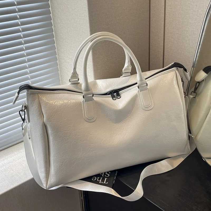 Women Travel Handbag Waterproof Pu Luggage Shoulder Bag Large Capacity Gym Fitness Sports Duffel Weekend Training Yoga Pack 240914