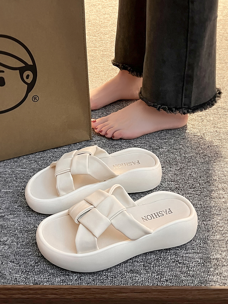 Women Med Summer Platform Slides Fashion 2023 Flat PU Scandals Rubber Female Shoes Slippers Casual a3a3