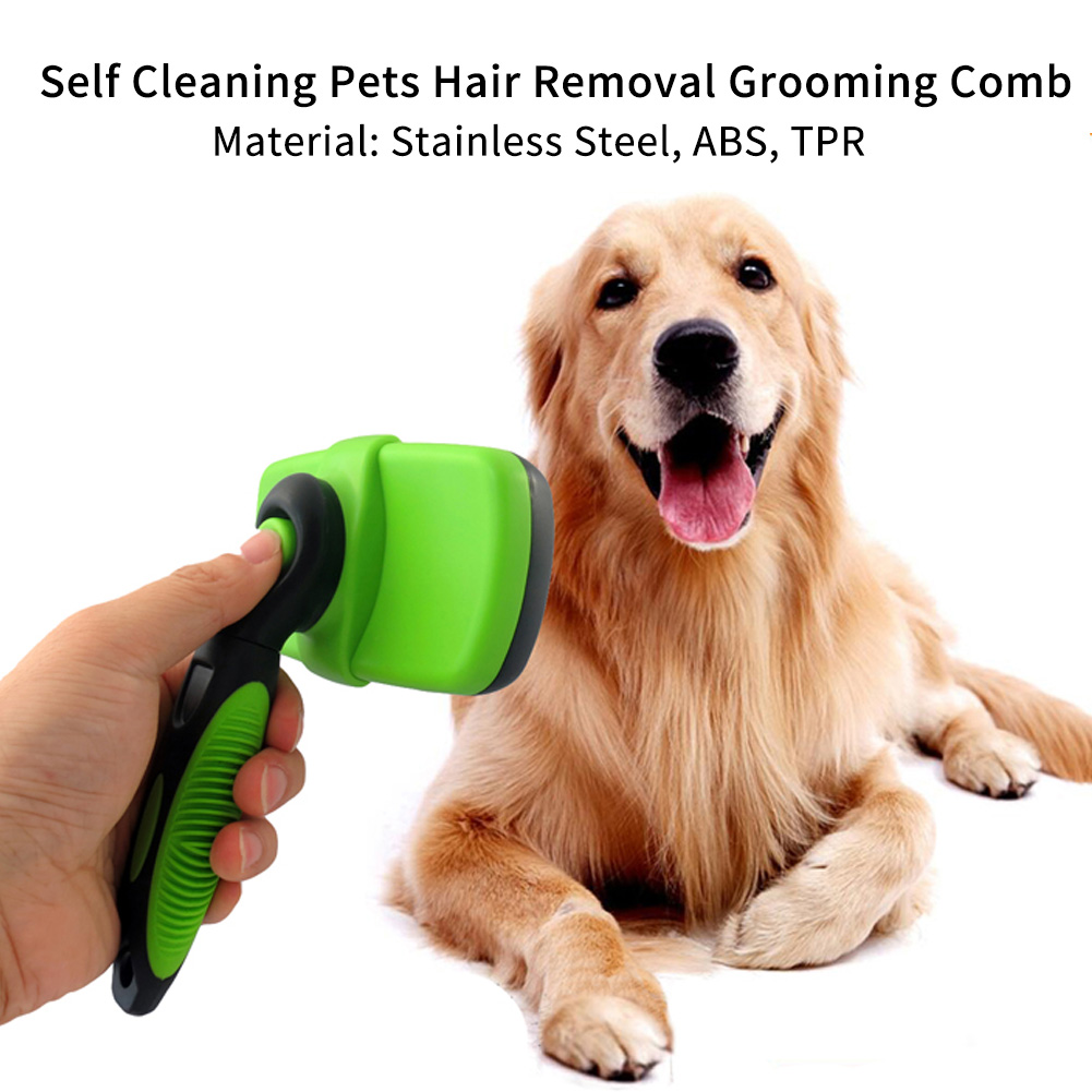 Self Cleaning Pet Slicker Brush Comb Professional Dogs Cats Hair Removal Beauty Grooming Tool