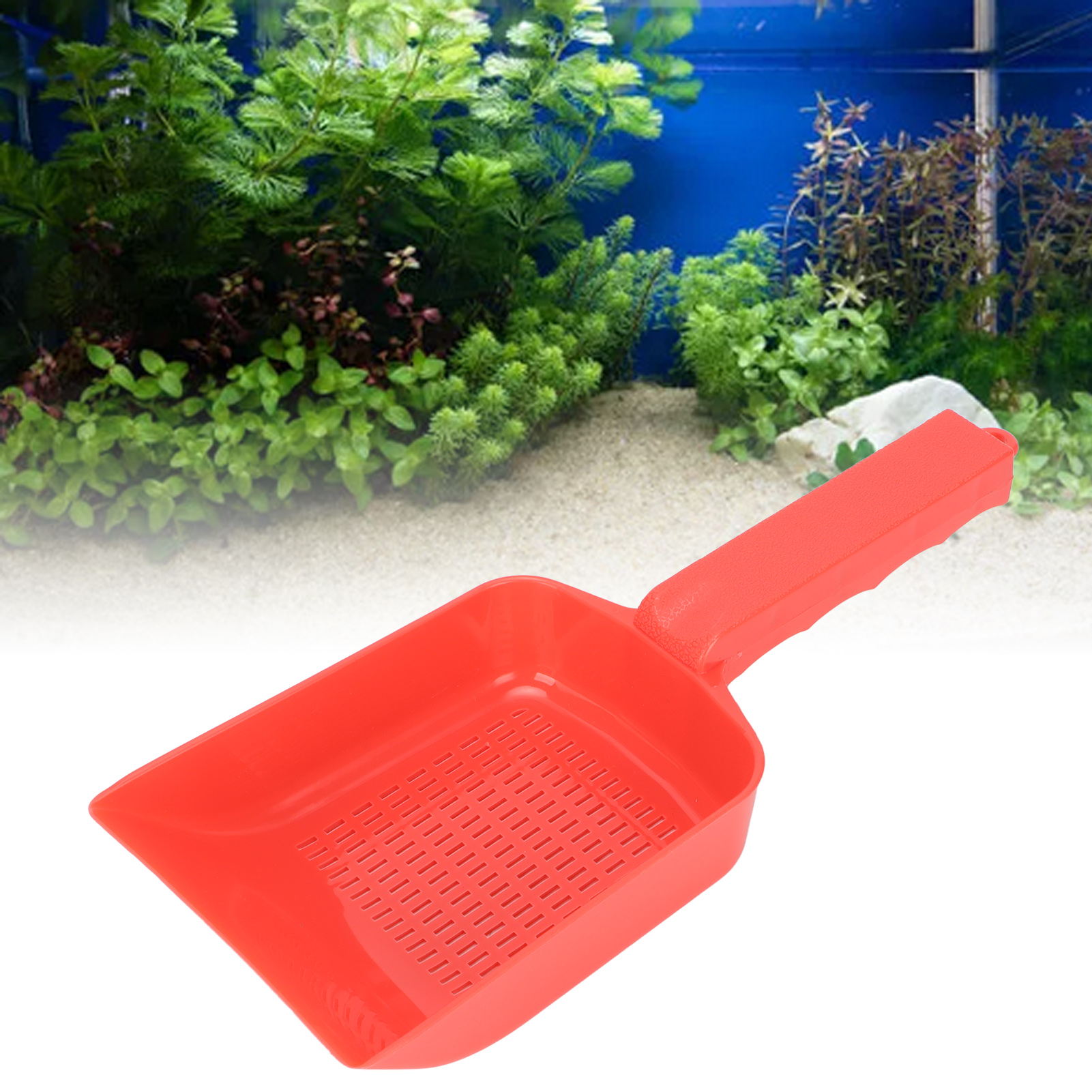 Gravel Sand Shovel Aquarium Sand Scooper Fish Tank Cleaning Tool Red For Home Garden Pool