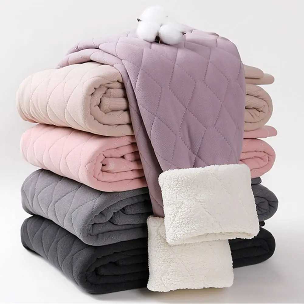 Cusual Wool Women Leggings Autumn Winter Thickened Underpants Slim Fit Warm Fleece PantsX240914