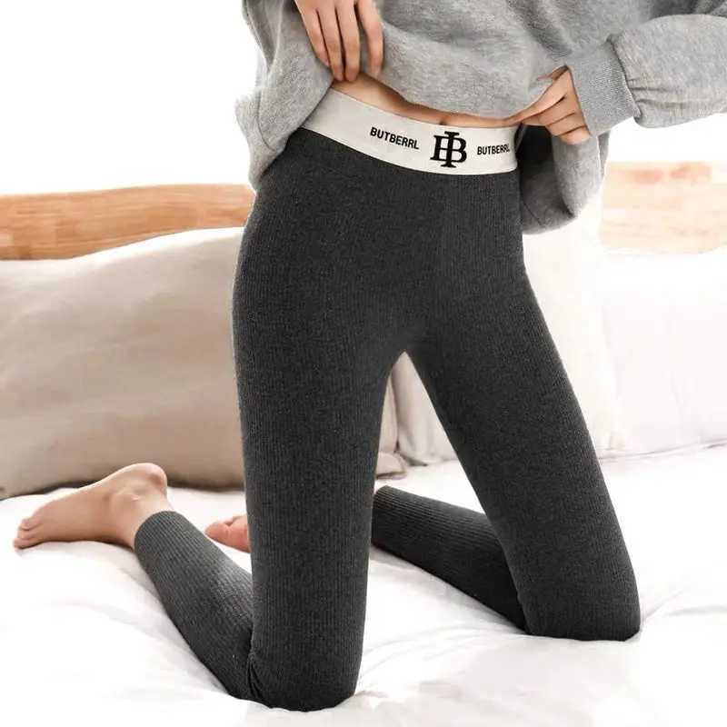 Womens Winter Korea Style Leggings Slimming Thermal Pants Tight Grey Skinny Thick Warm High Waist Leggings for Women with FleeceX240914
