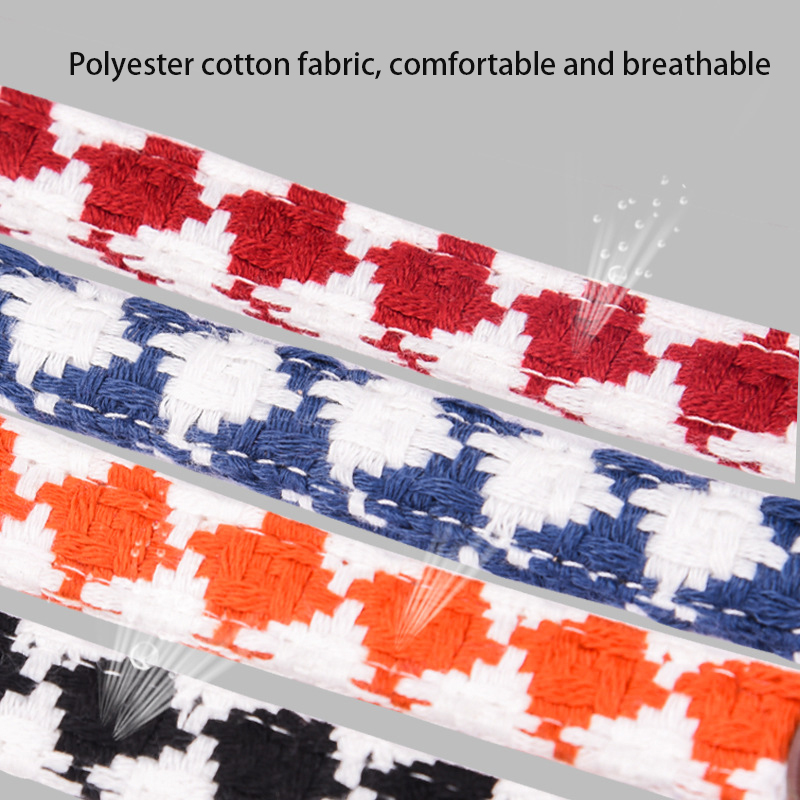Woven Check Pet Collar, Adjustable Dog Collar Comfortable and Breathable with High Quality Hardware for Puppy Medium Dog and Cat