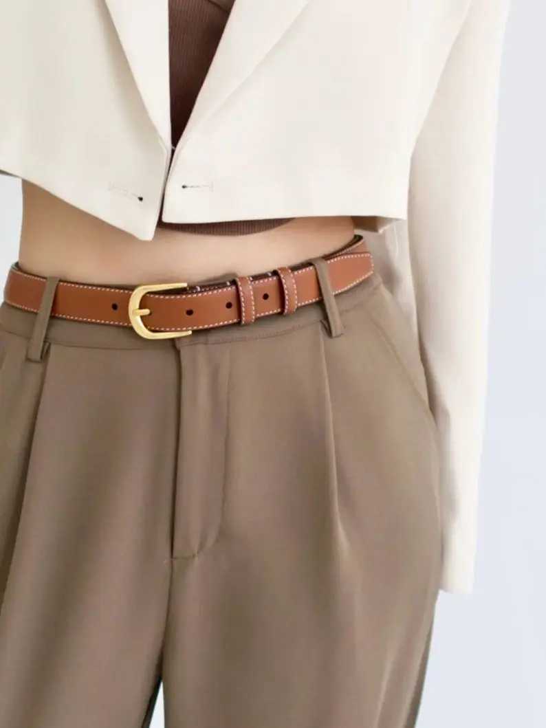 Genuine Cow Leather Women Belt 2024 New Fashion Designer Waistband for Women Casual Pants Waist Band High Quality Luxury BrandX240914