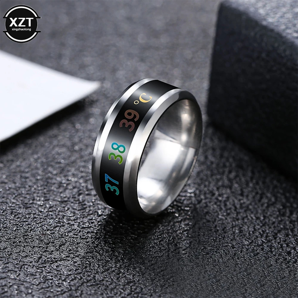 Temperature Ring Steel Emotion Feeling Intelligent Temperature Sensitive Rings for Women Men Waterproof Jewelry 240914