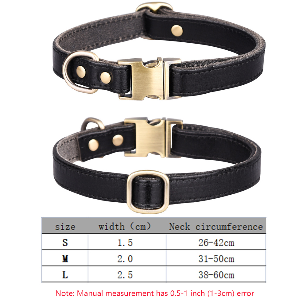 Leather Pet Collar,Adjustable Medium Large Dog Collar with High-end Hardware Accessories for Dog Walking & Training Pet Supplies