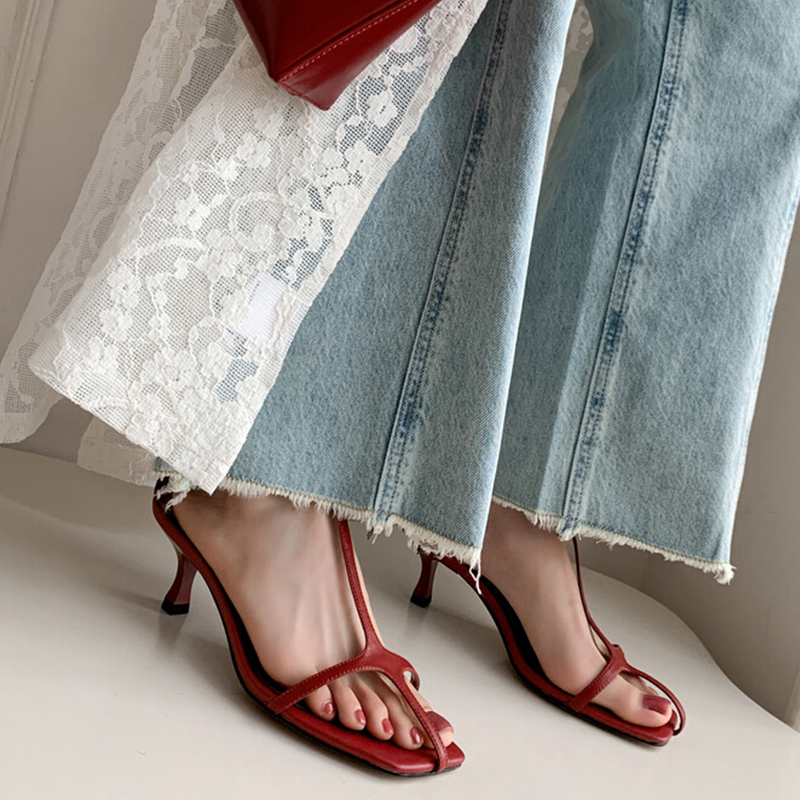 Size JOZHAMTA 34-40 Women Gladiator Sandals New Real Leather High Heels Shoes Summer 2025 Ins Fashion Straps Sexy Party Office Lady 5200