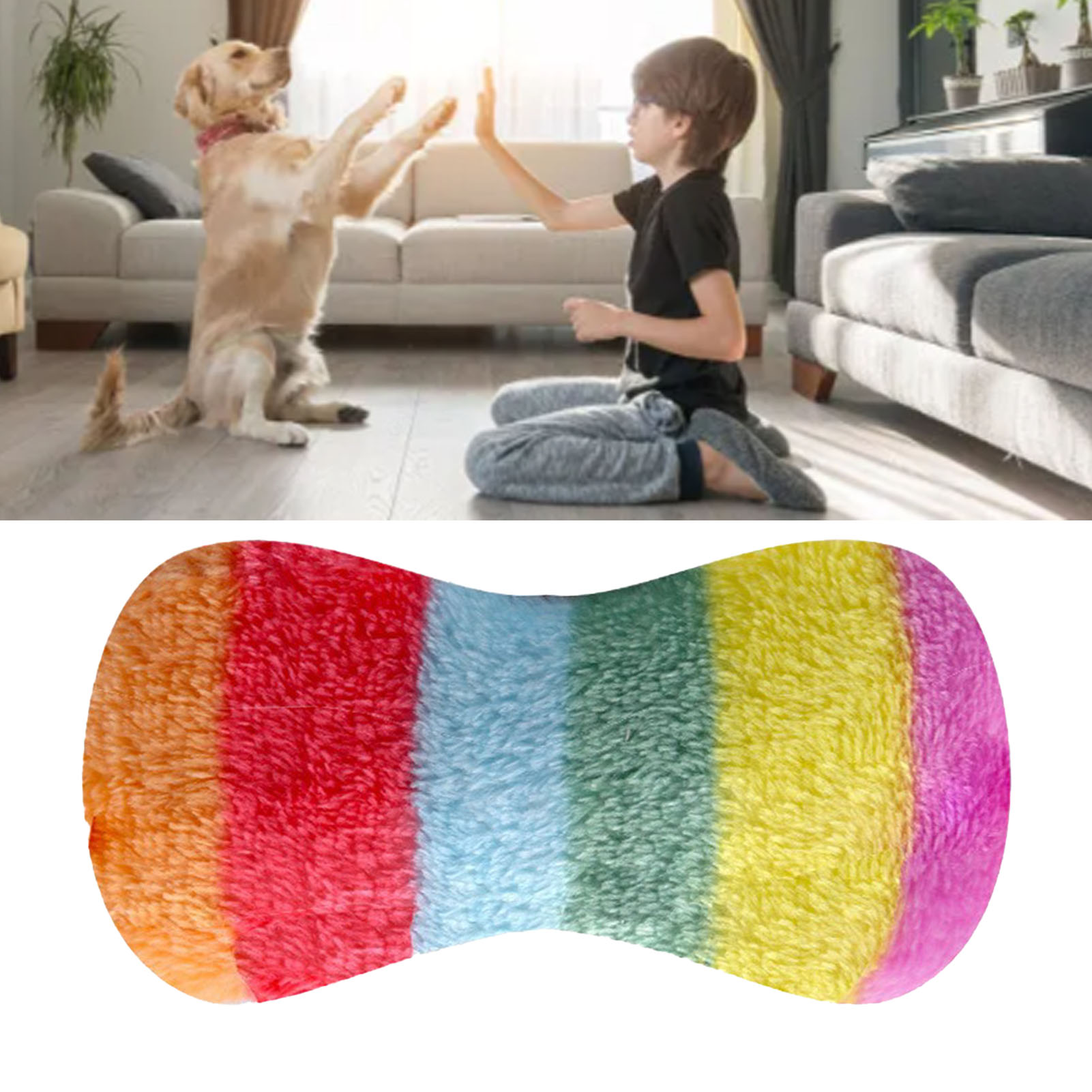 Plush Pet Chewing Bone Toy Bite Resistant Pet Teething Toy Soft Anxiety Reduction Toy For Dogs
