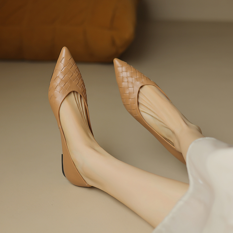 2024 Spring Autumn Genuine Casual Women Loafers Flats Ladies Real Leather Shoes Retro Low Heel 6837