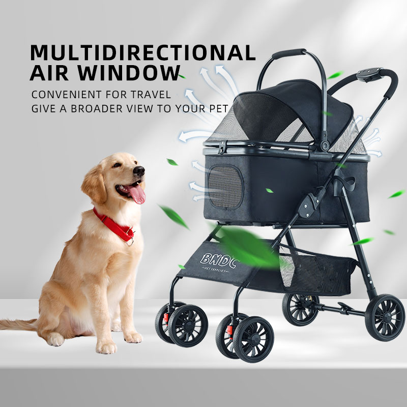 Wholesale pet carriers travel products 3IN1pet trolley carrier with wheels high-quality city walking pet car