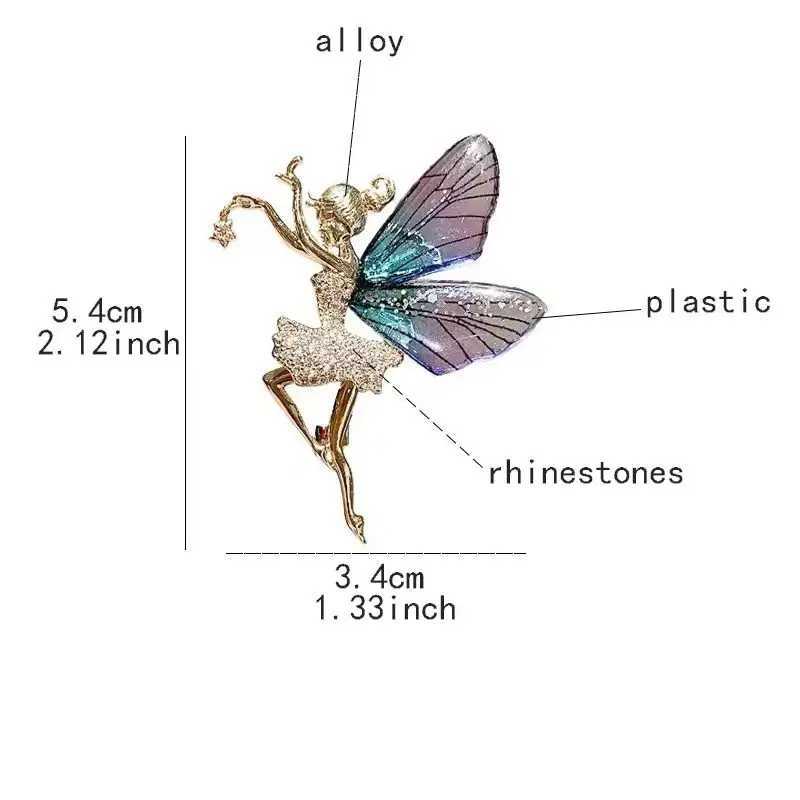 Trendy Faery Elf Butterfly Dragonfly Acrylic Brooches For Women Girls Multicolour Plastic Insect Birthday Party Daily JewelryX240914