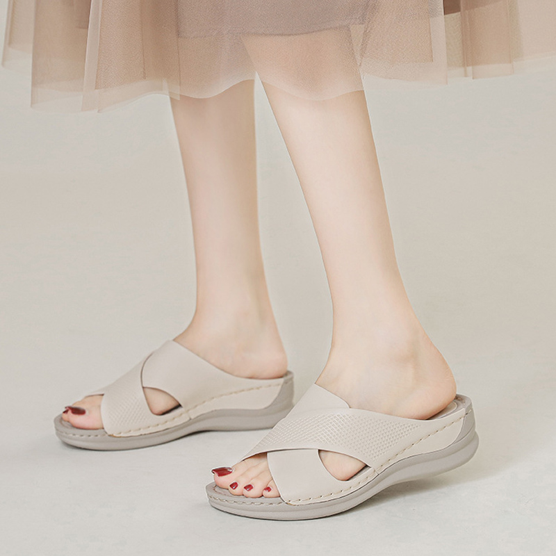 Summer Women Wedge Sandals Premium Orthopedic Open Toe Slippers Casual Low Heels Sandalias Female's Platform Lightweight Shoes