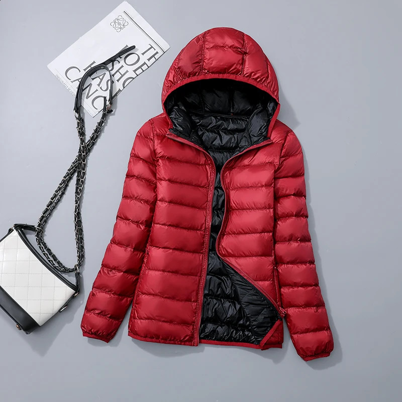 womens thin down jacket white duck down jacket autumn and spring warm jacket portable jacket Chaqueta De Plumas jacket 240913