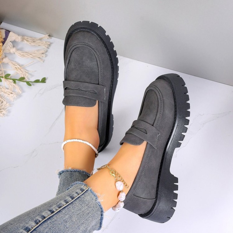 Size Loafers: Plus British Style Platform Shoes for Office Ladies 4