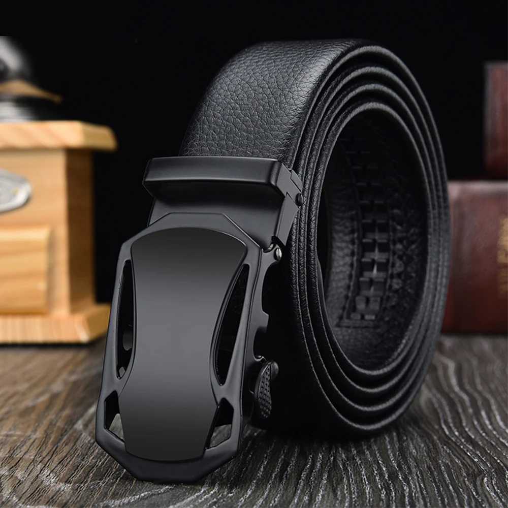 ZLD 1pcs Business Automatic buckle Belt Glossy Style High Quality Faux Leather With Lychee Pattern Trouser BeltX240914