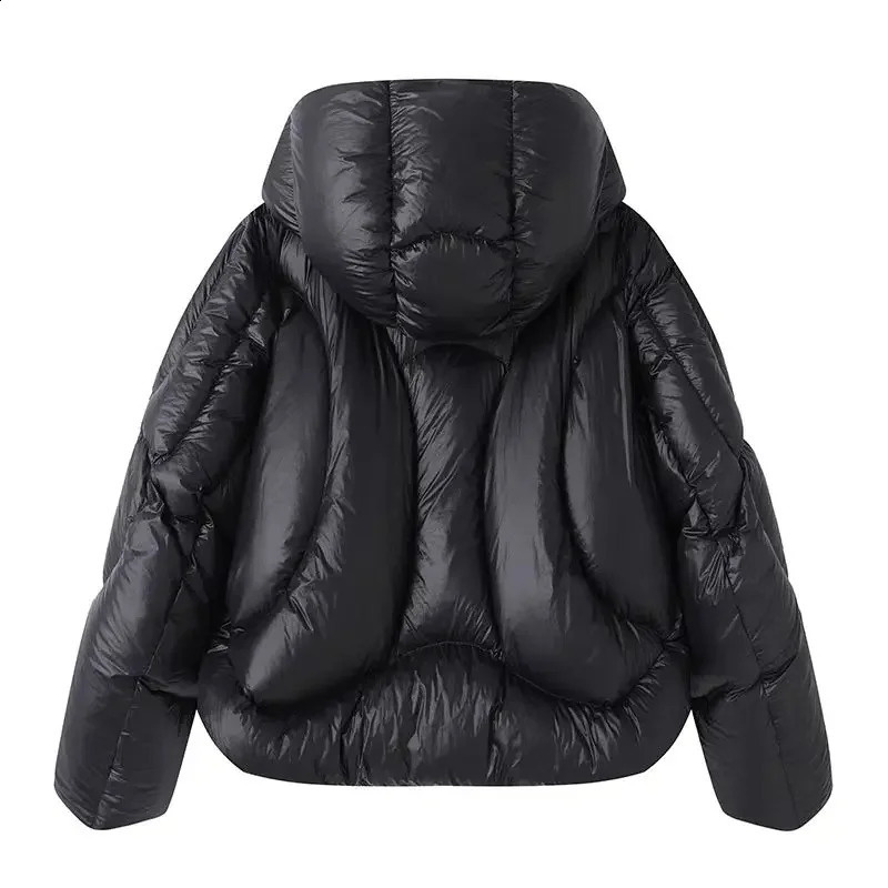 Lagabogy Autumn/Winter Womens Ultra Light Solid Color Down Jacket Womens Loose Short Casual Thin Single Chest Inflatable Jacket 240913