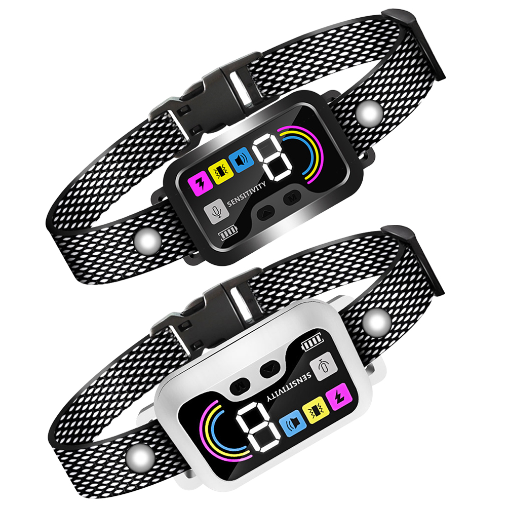 Automatic Anti-Bark Collar IP67 Waterproof Electric Dog Trainer USB Charging with 8 Adjustable Sensitivity Pet Training Supplies