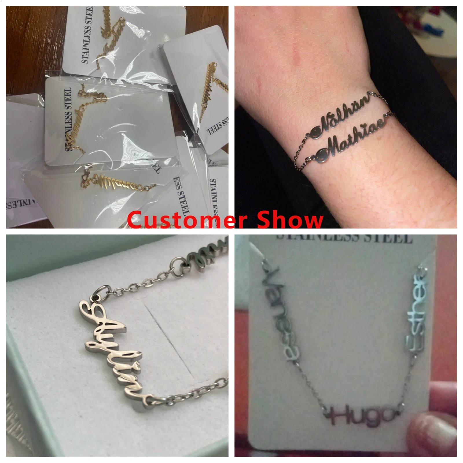 Personalized Bracelet Custom Name Bracelet for Women Child Stainless Steel Jewelry Customized Multiple Charm Family Couple Gift 240914